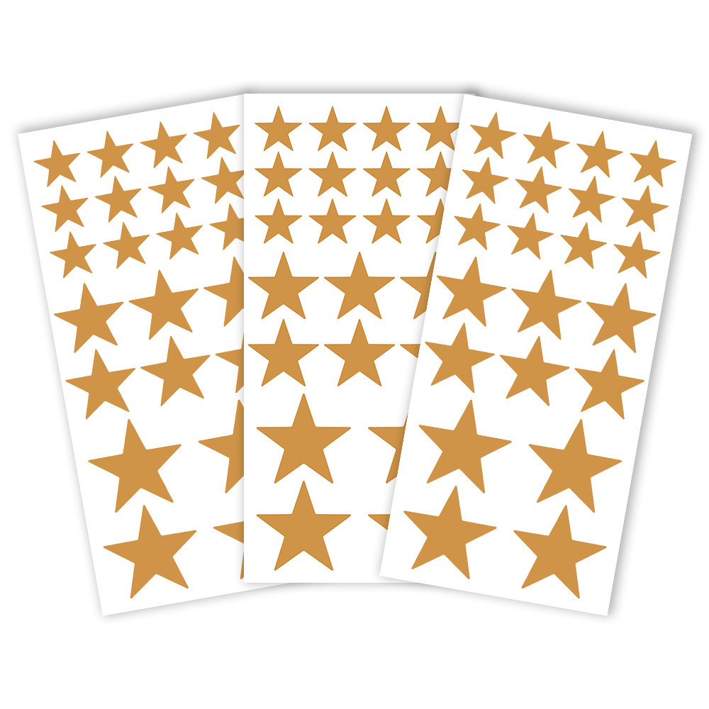 66 Stk. Aufkleber "Metallic-Sterne", gold