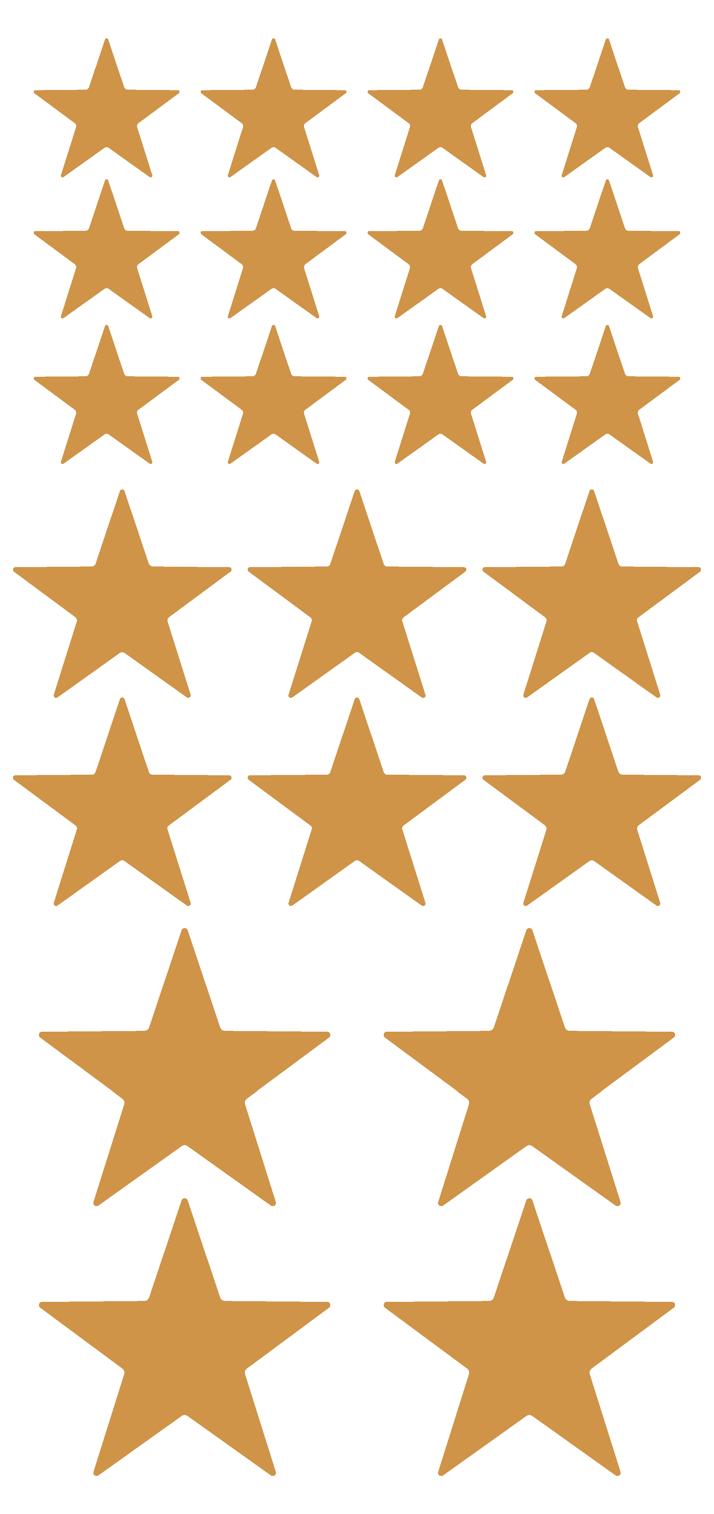 66 Stk. Aufkleber "Metallic-Sterne", gold