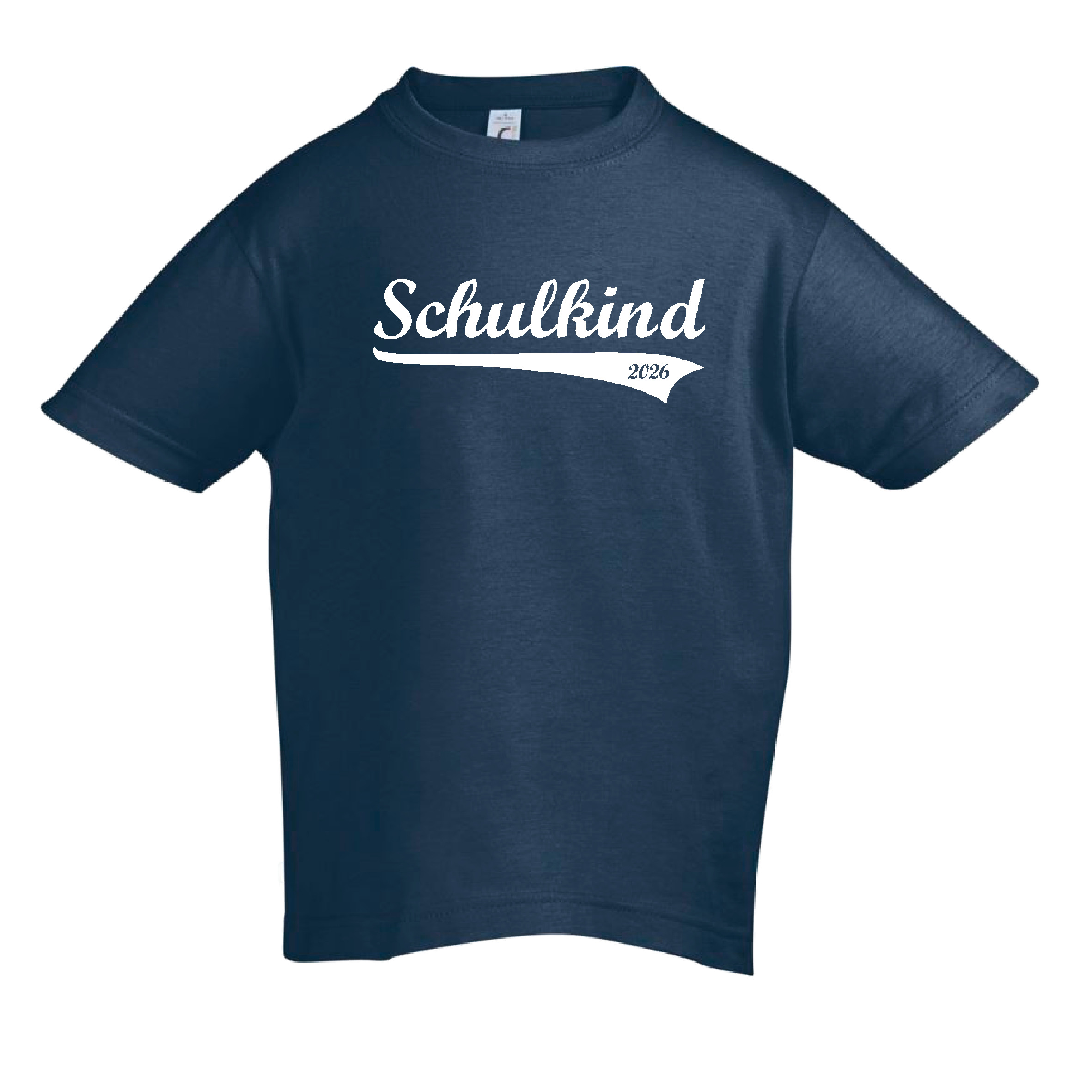 T-Shirt Kinder "Schulkind, Retro, Jahreszahl", Aufdruck weiß
