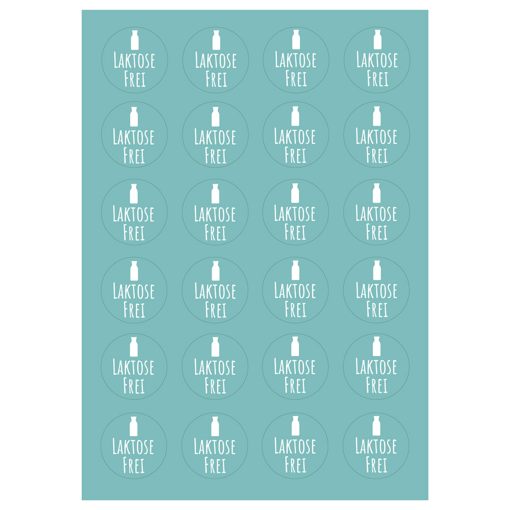 24 Stk. Aufkleber "glutenfrei", "laktosefrei" oder "vegan", rund 4 cm