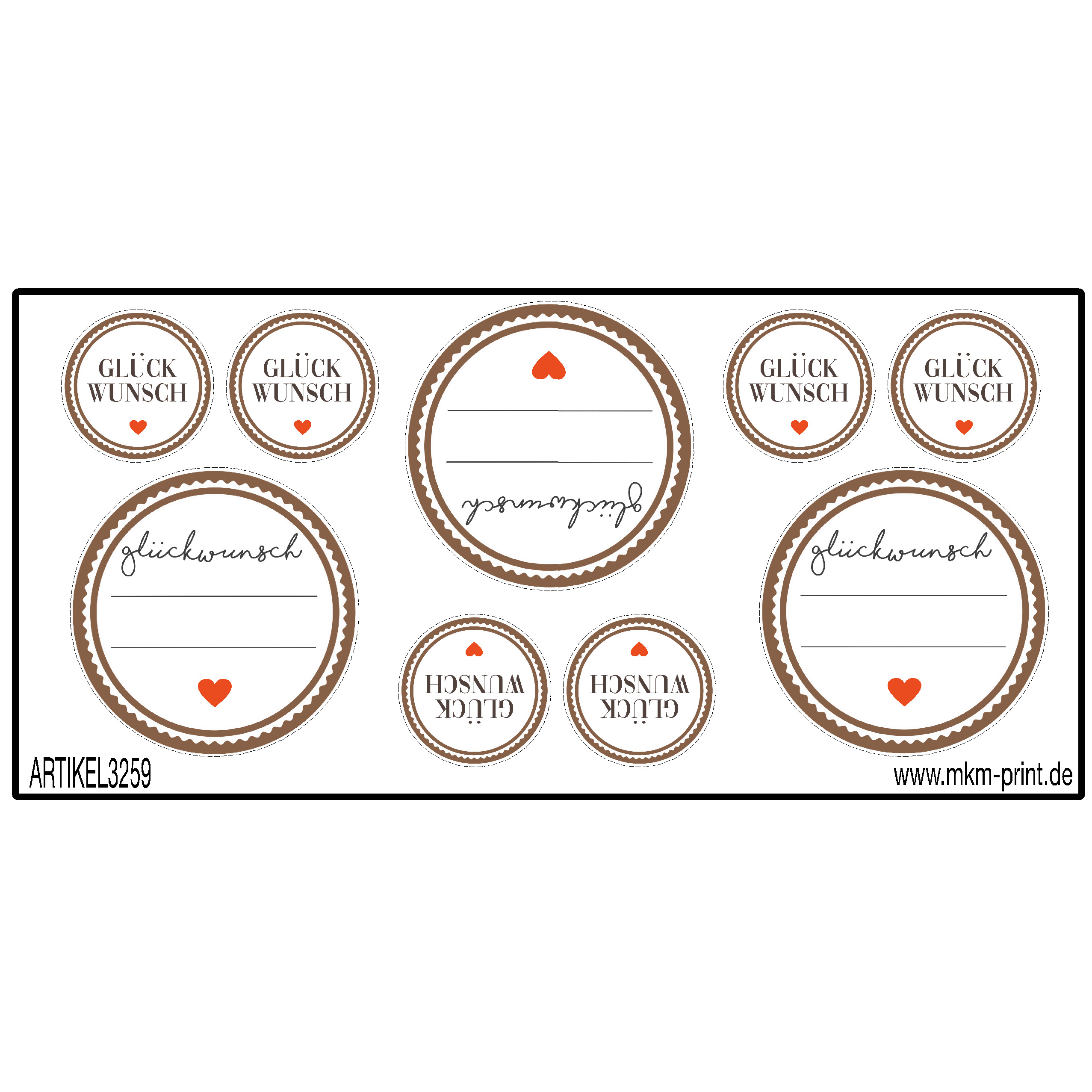 27 Stk. Aufkleber "Glückwunsch"