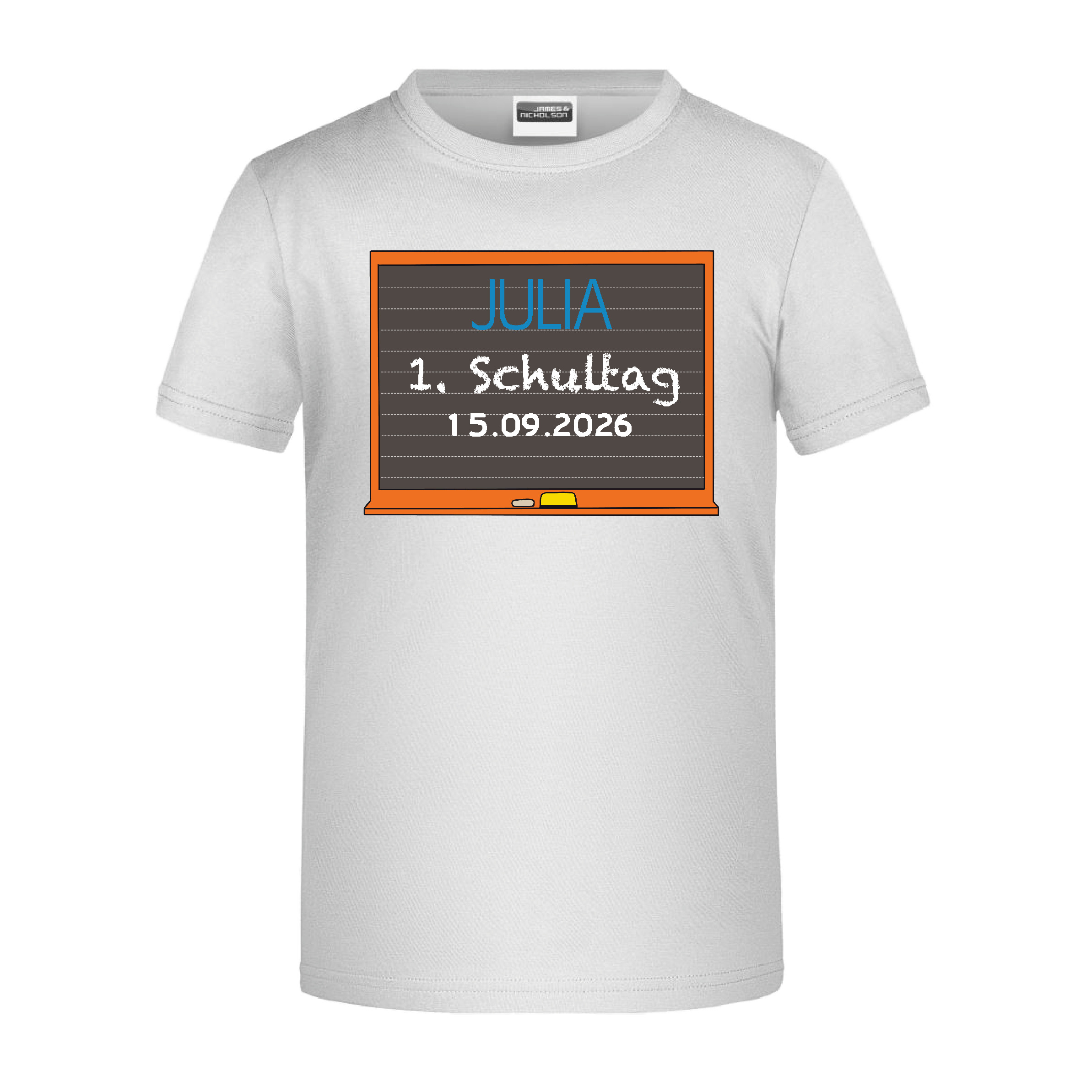 T-Shirt Kinder "Schulkind Tafel" personalisiert