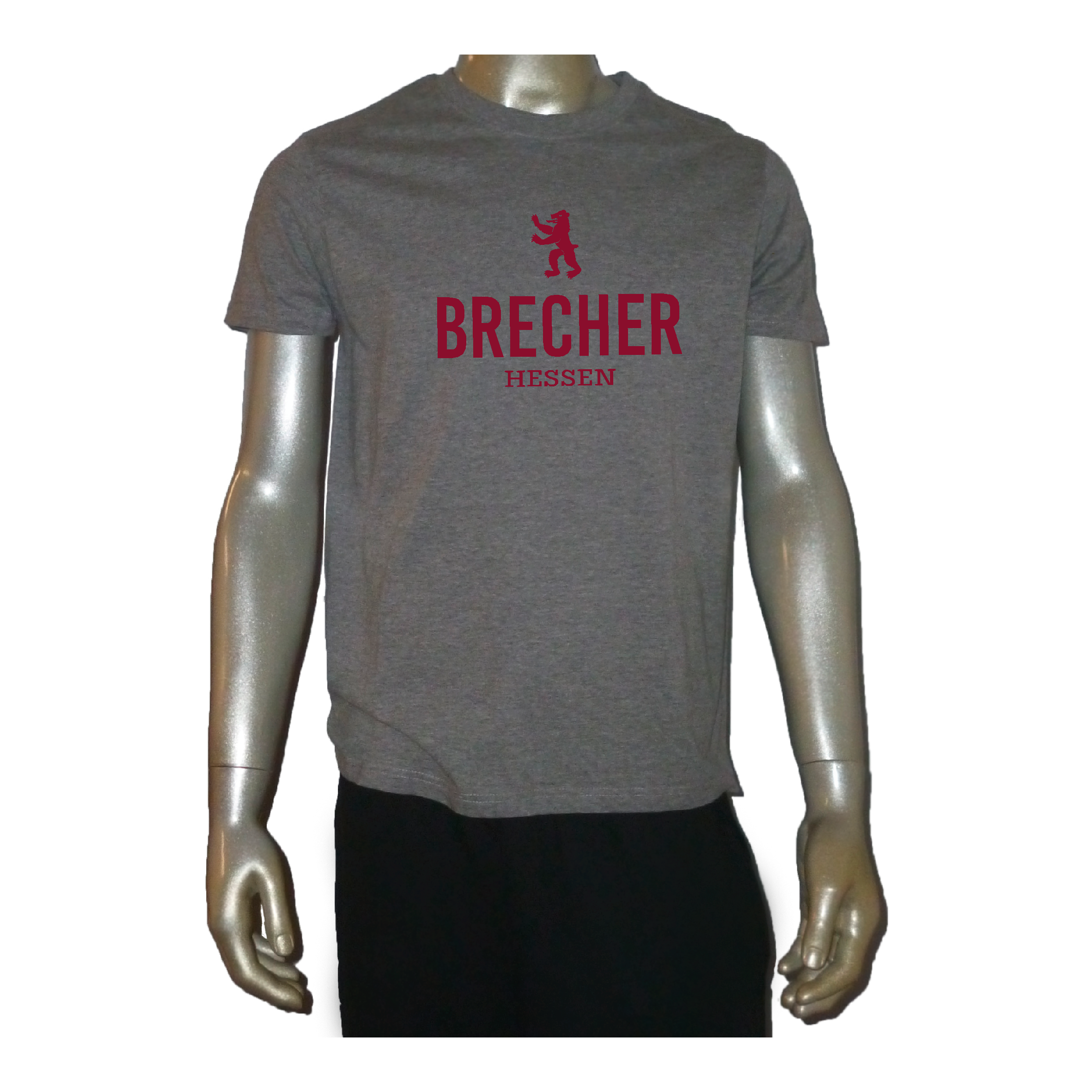 T-Shirt "Brecher" Kinder ohne Bär heather grey (grau meliert) M (122/128)