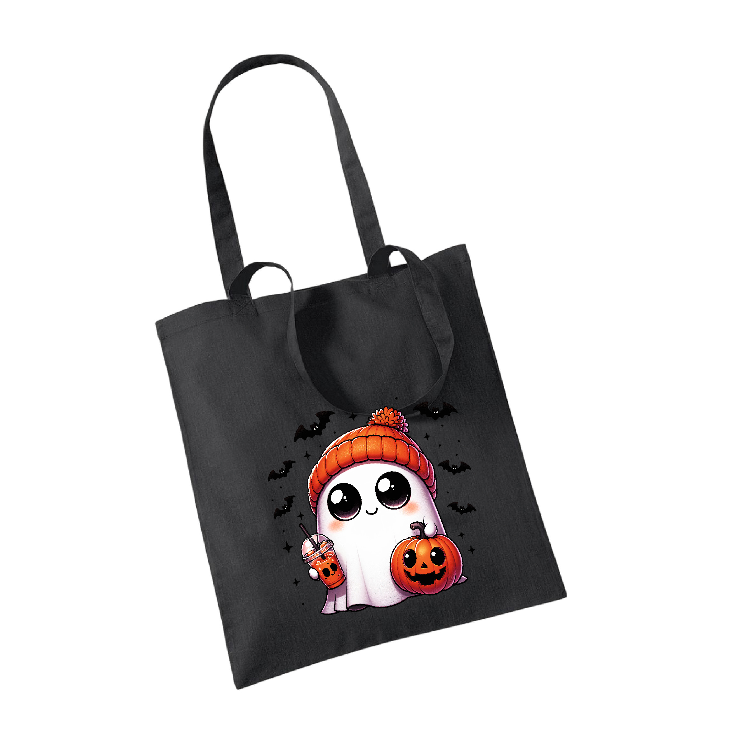 Halloween Jutebeutel "Geist orange"