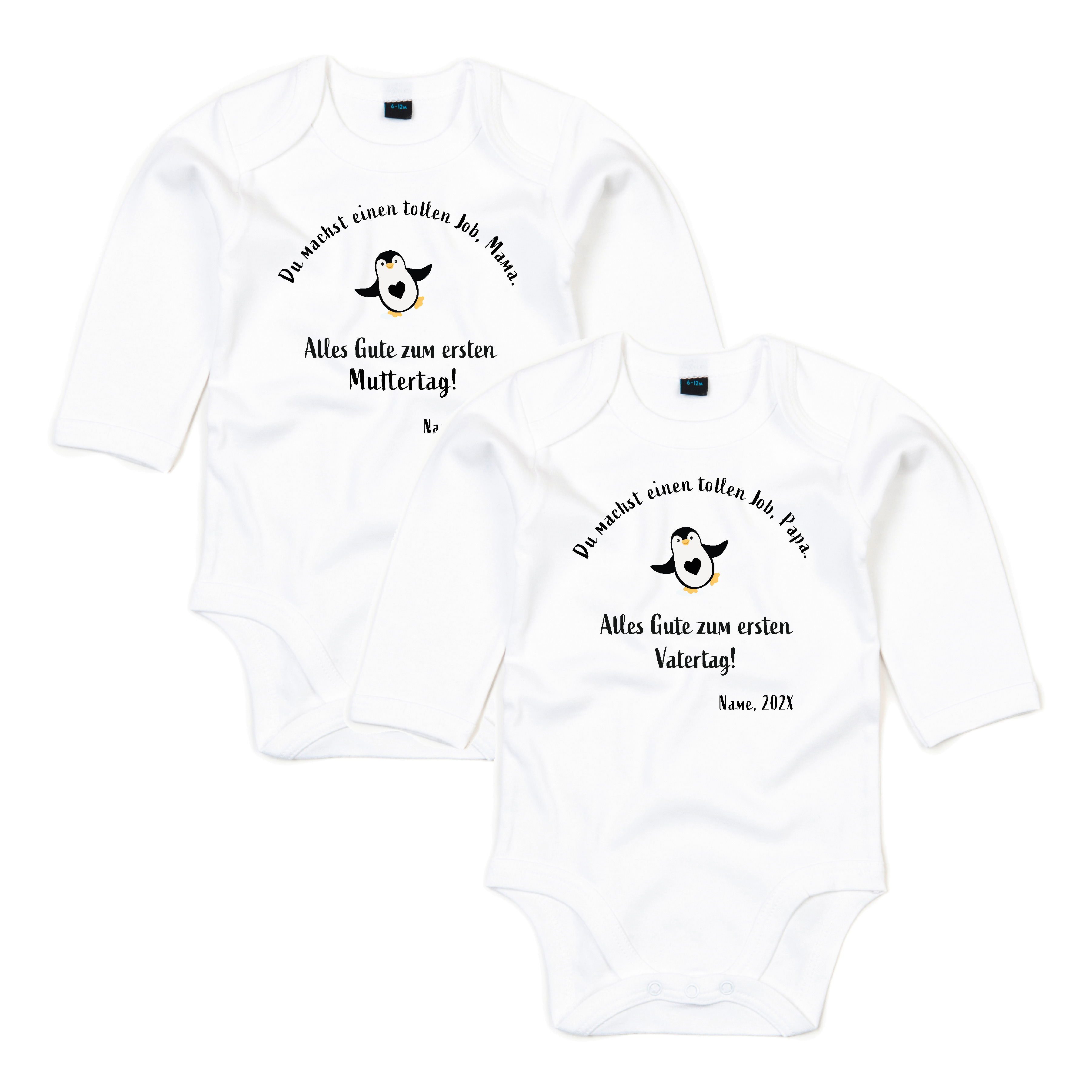 Babybody "Muttertag" oder "Vatertag" aus Bio Baumwolle, personalisiert, Geschenk