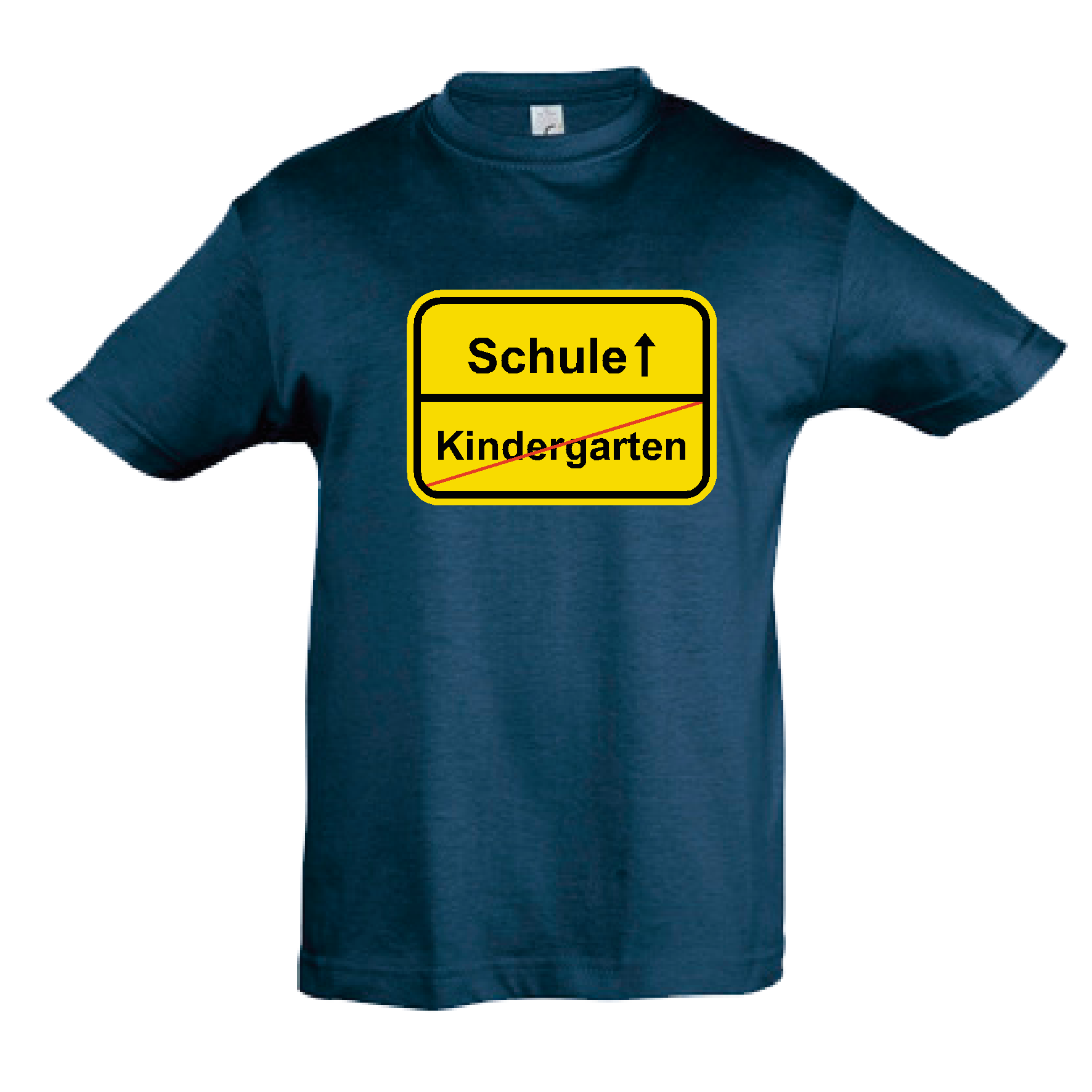 T-Shirt Kinder "Kindergarten-Schule", denim / dunkelblau 10Y 134/140