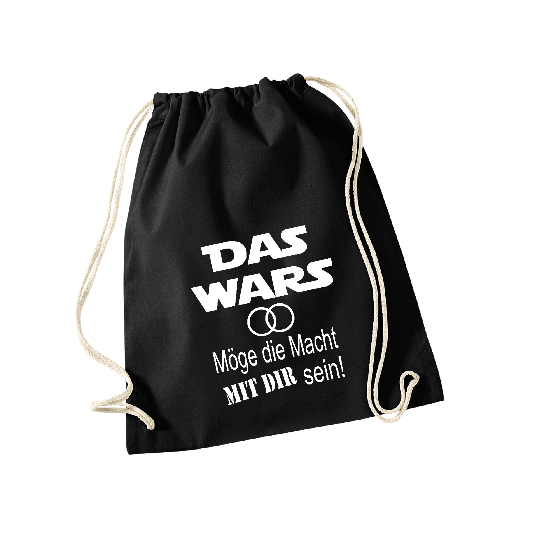 Turnbeutel JGA "DAS WARS"  Schwarz-"Mit dir" (Team)