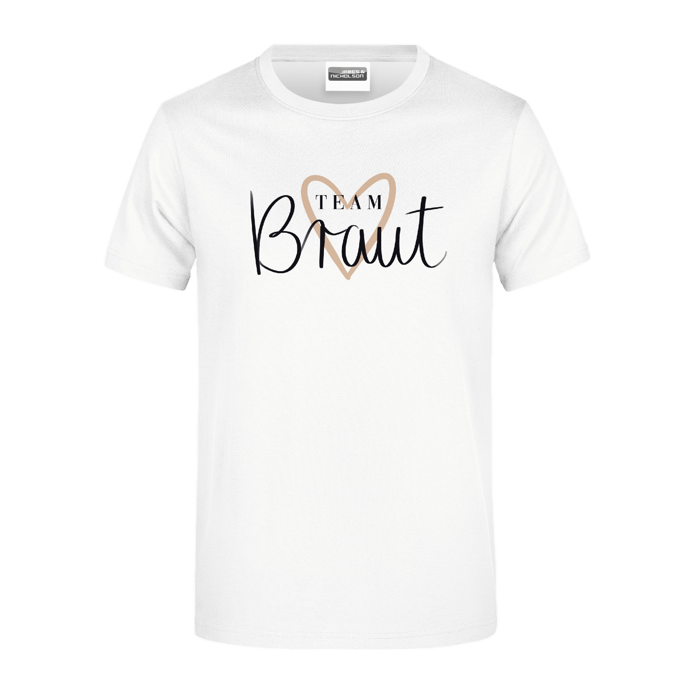 T-Shirt JGA "Team Braut Herz" Team Braut-Weiß-Unisex 5XL