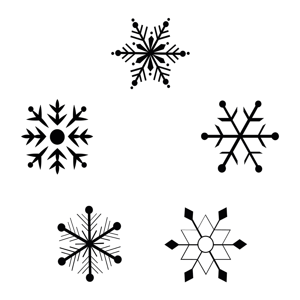 54 Stk. Aufkleber | Schneeflocken | rund 3 cm