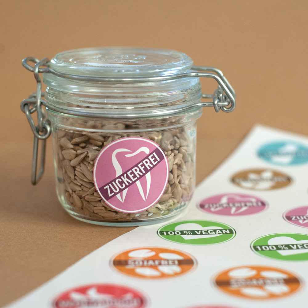 24 Stk. Aufkleber "Lebensmittelallergien", rund 4 cm