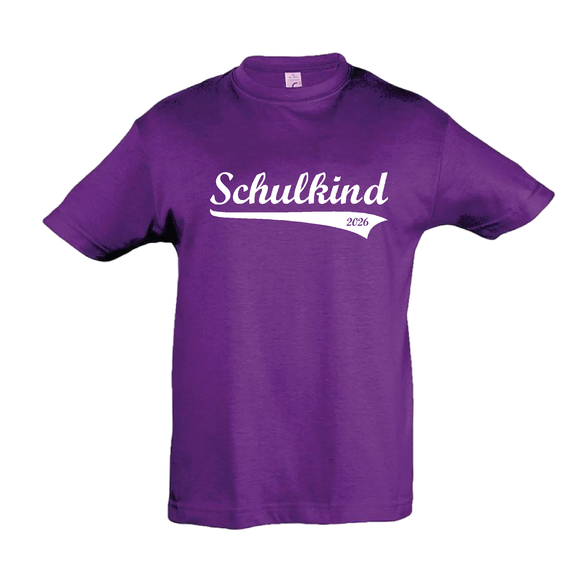 T-Shirt Kinder "Schulkind, Retro, Jahreszahl", Aufdruck weiß