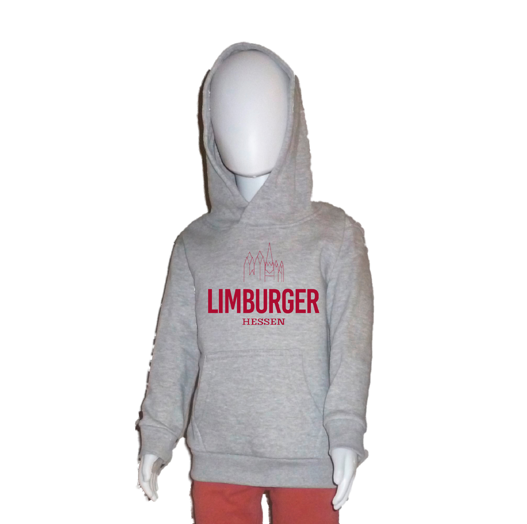 Hoodie "Limburger" Kinder ohne Dom heather grey (grau meliert) XXL (158/164)