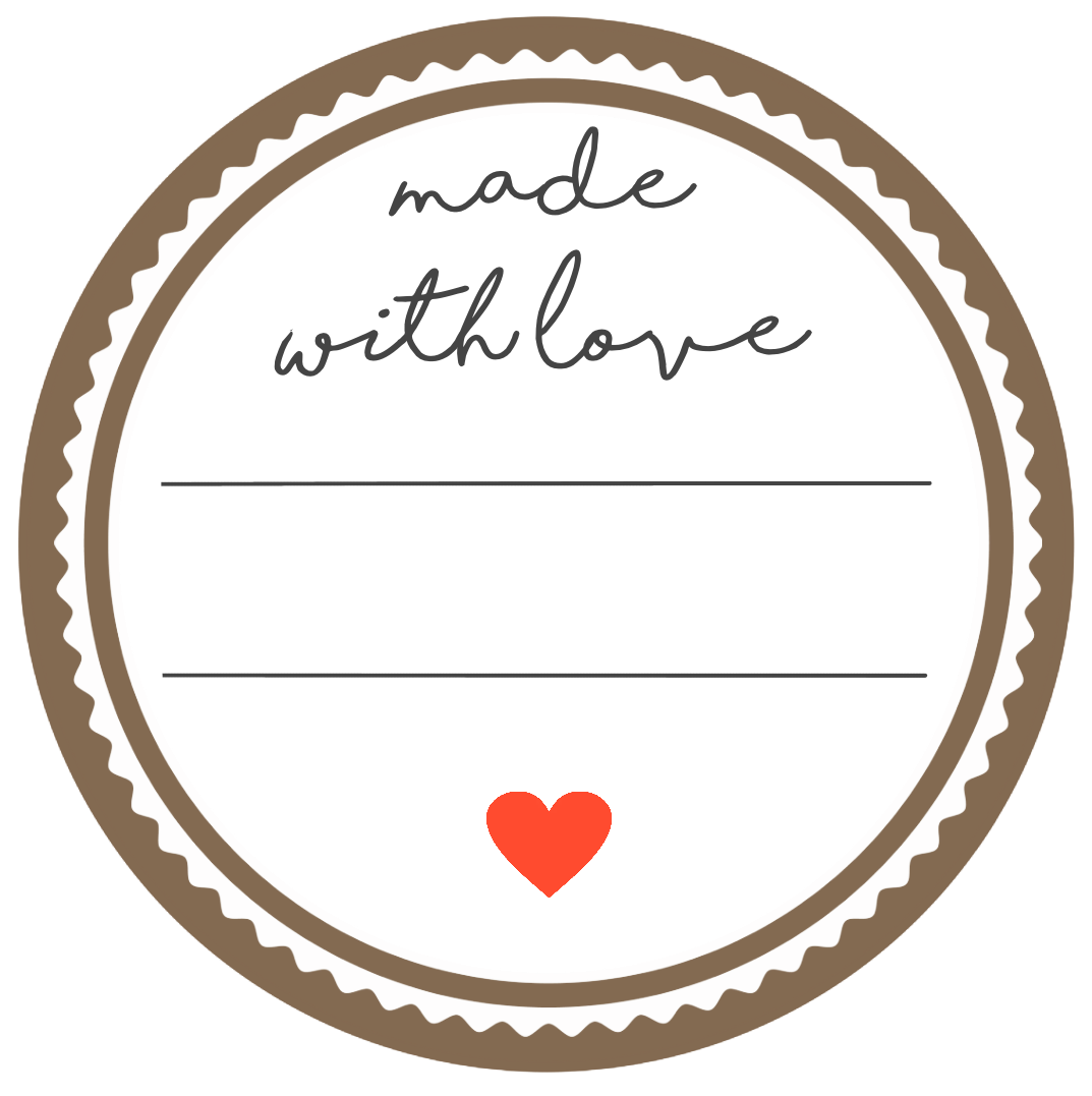 27 Stk. Aufkleber "Made with Love"