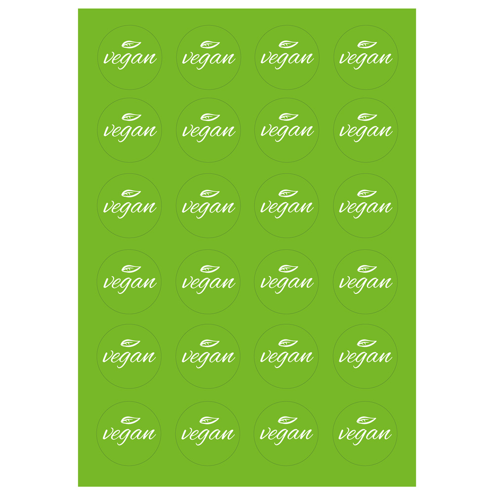 24 Stk. Aufkleber "glutenfrei", "laktosefrei" oder "vegan", rund 4 cm