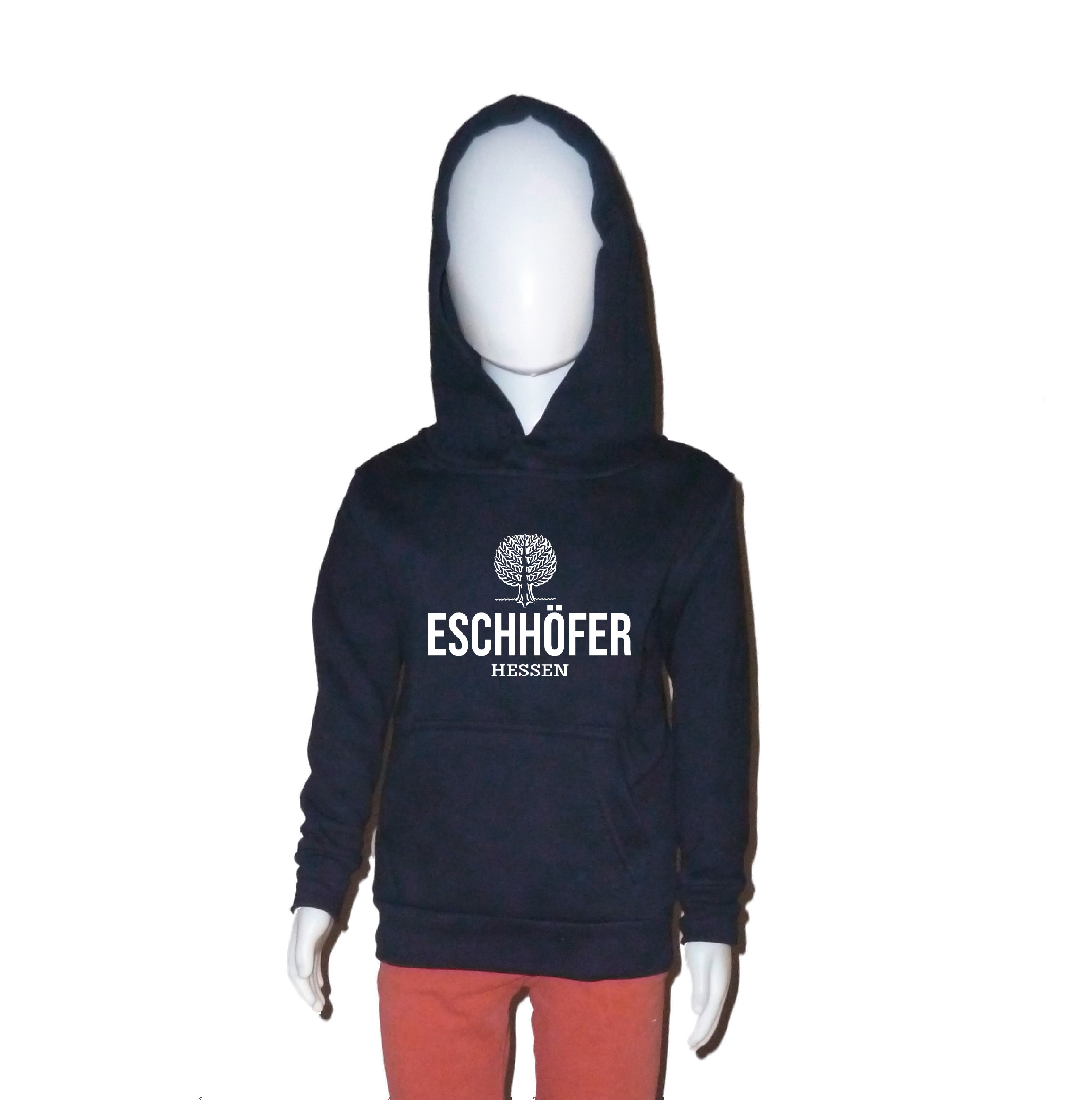 Hoodie "Eschhöfer" Kinder navy (dunkelblau), Druck weiß, XXL (158/164)