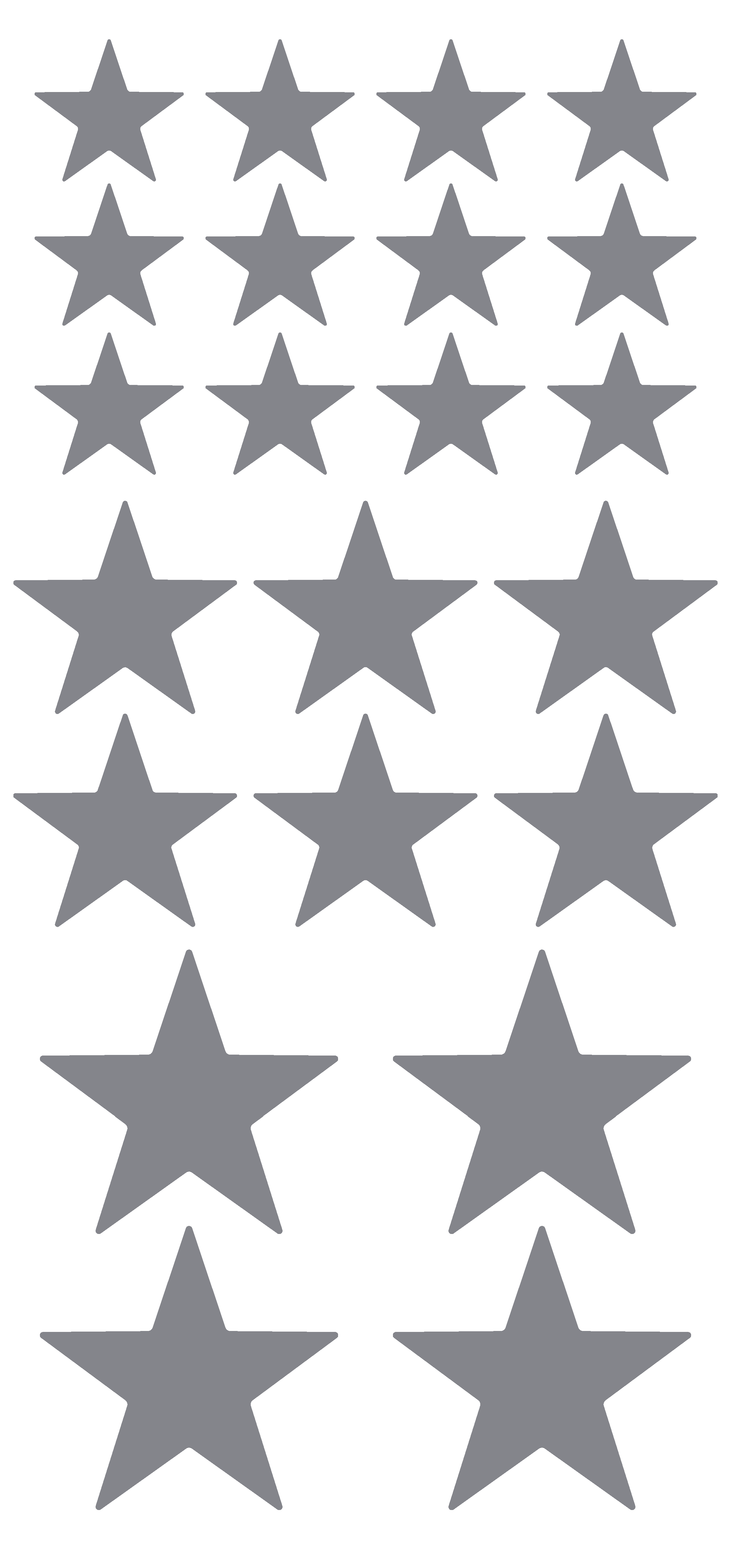 66 Stk. Aufkleber "Metallic-Sterne", silber