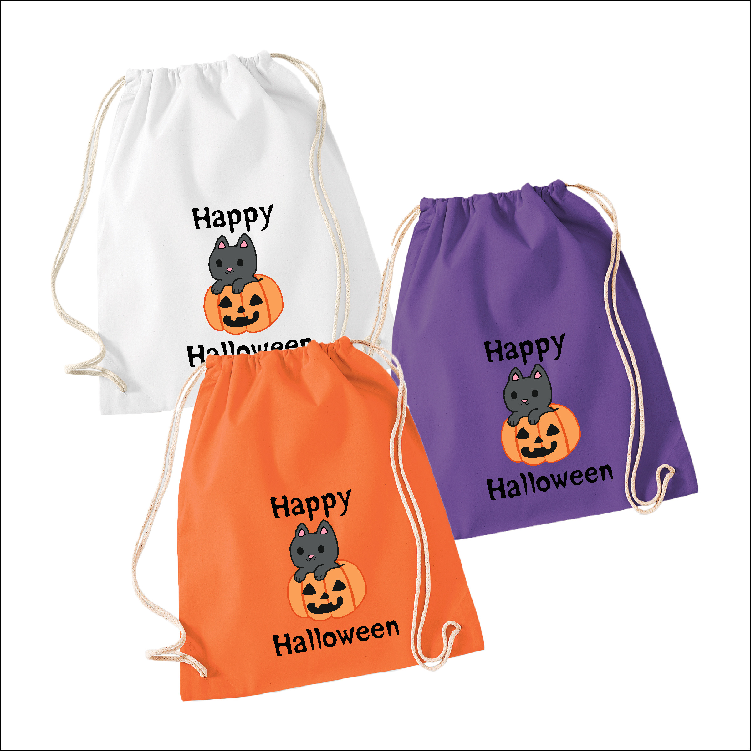 Halloween Turnbeutel "Pumpkitten"