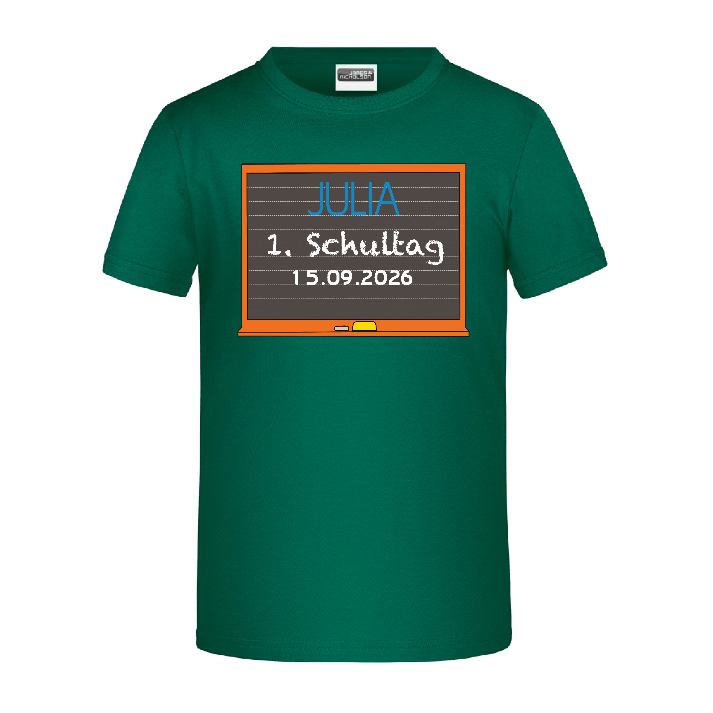 T-Shirt Kinder "Schulkind Tafel" personalisiert