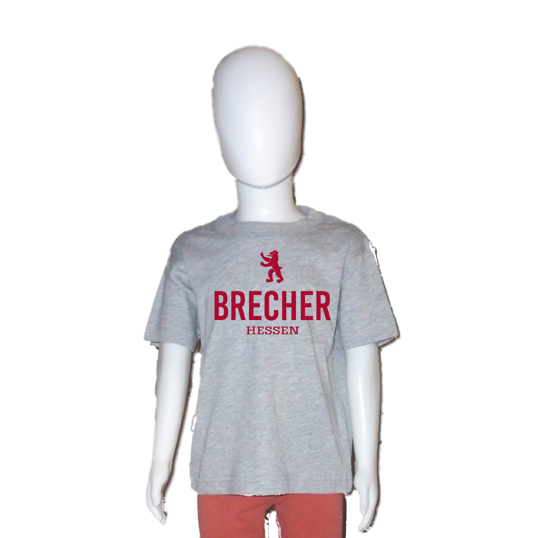 T-Shirt "Brecher" Kinder ohne Bär heather grey (grau meliert) XXL (158/164)
