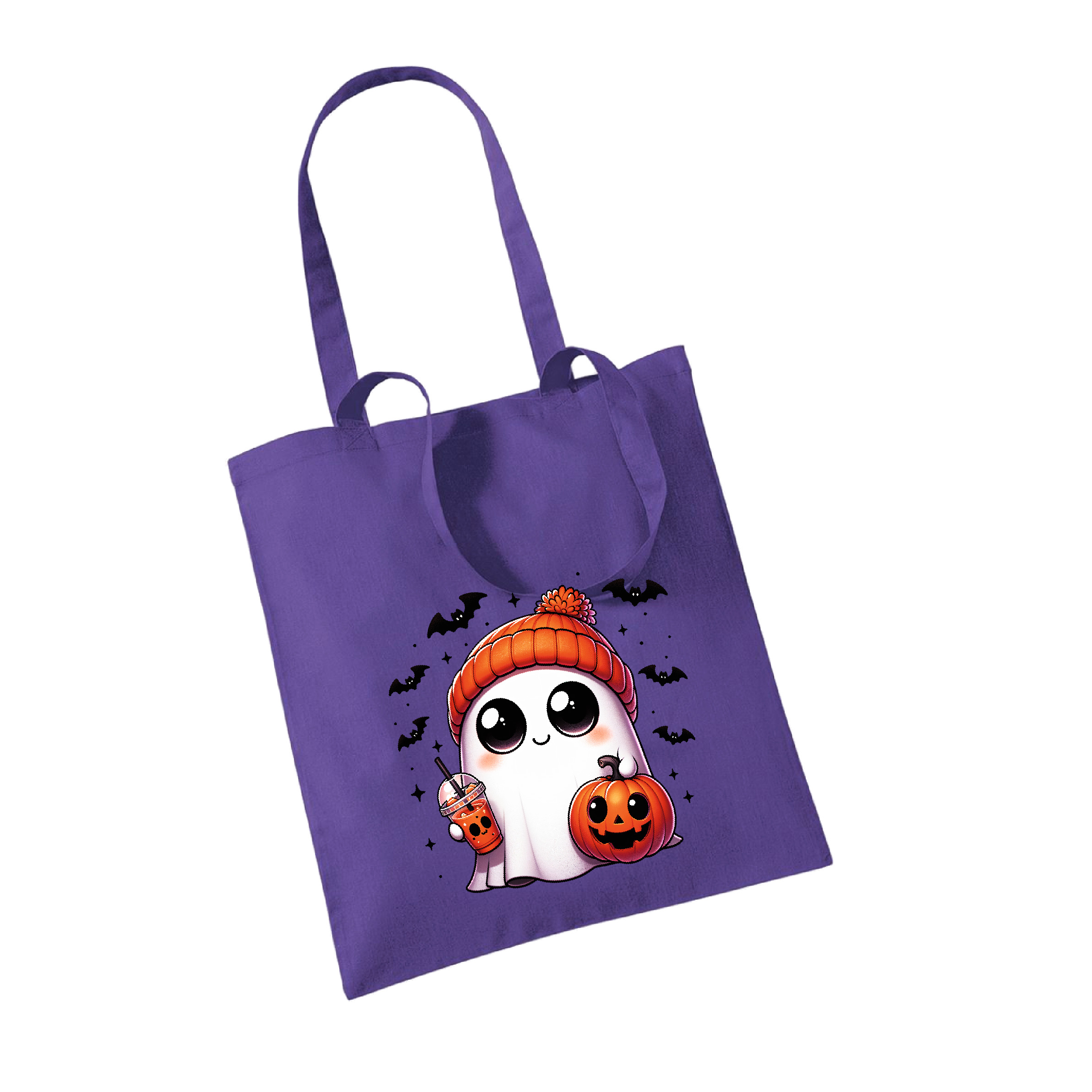 Halloween Jutebeutel "Geist orange"