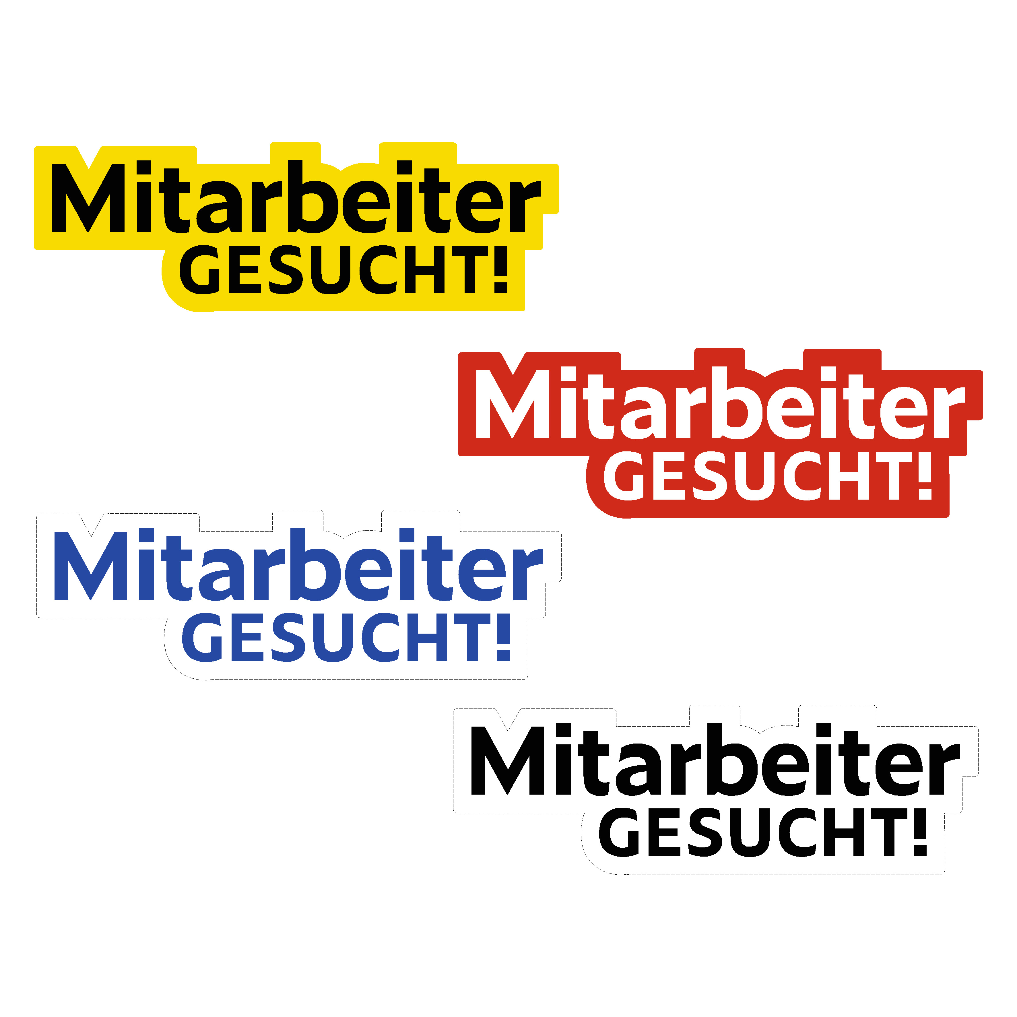 Aufkleber "Mitarbeiter gesucht!"