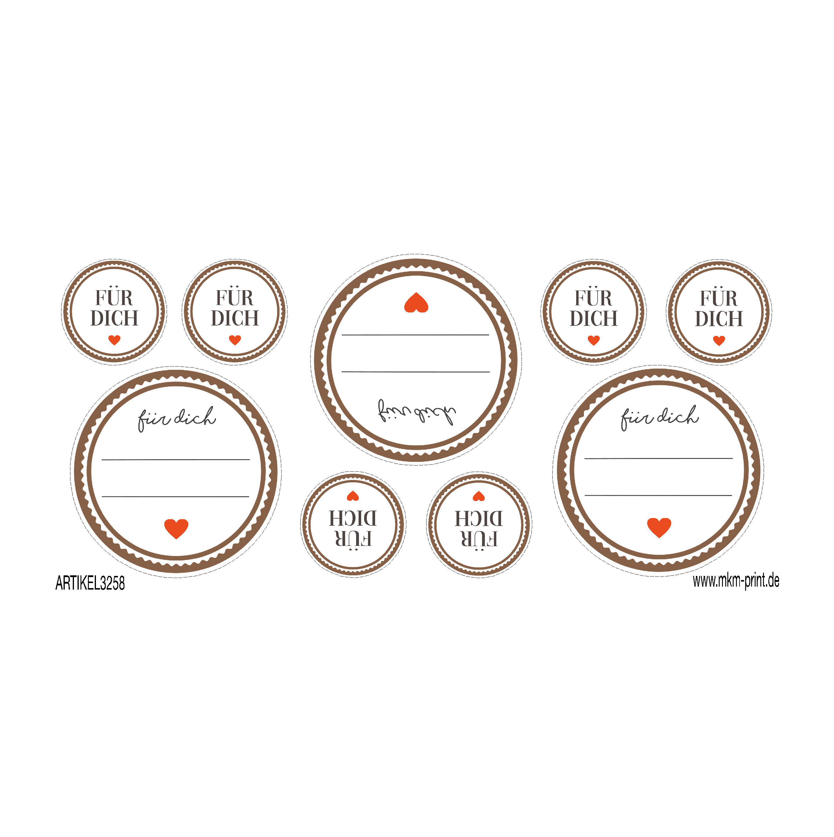 27 Stk. Aufkleber "Für Dich"