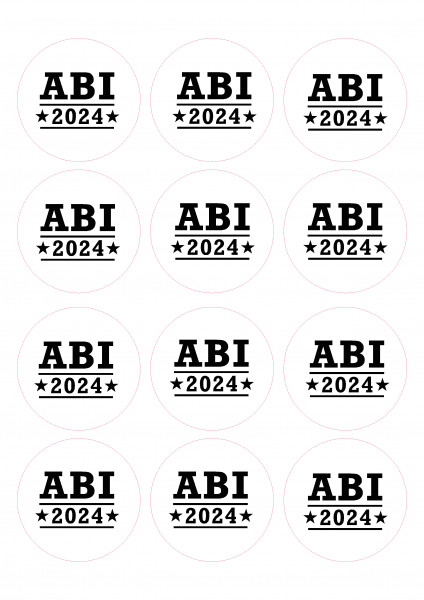 Buttons "Abi/Abschluss 2024", Ø 50 mm, 12 Stück