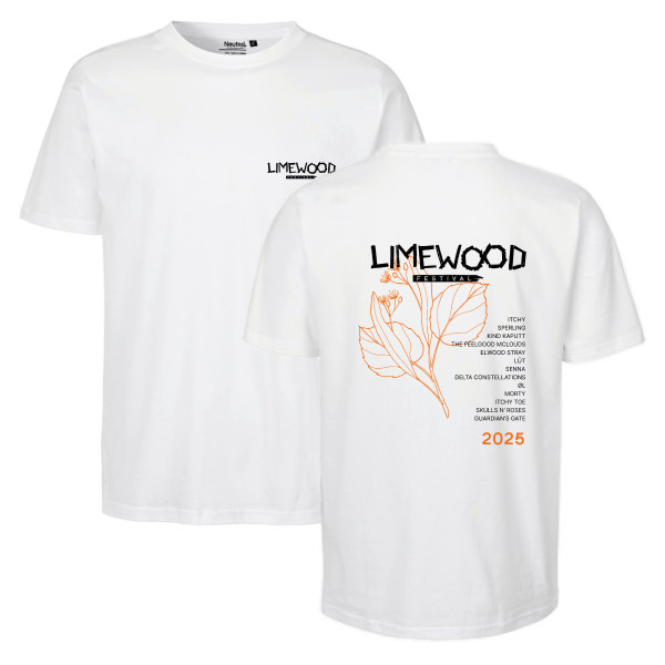 Limewood Festival 2025 - Festival Lineup Shirt weiß