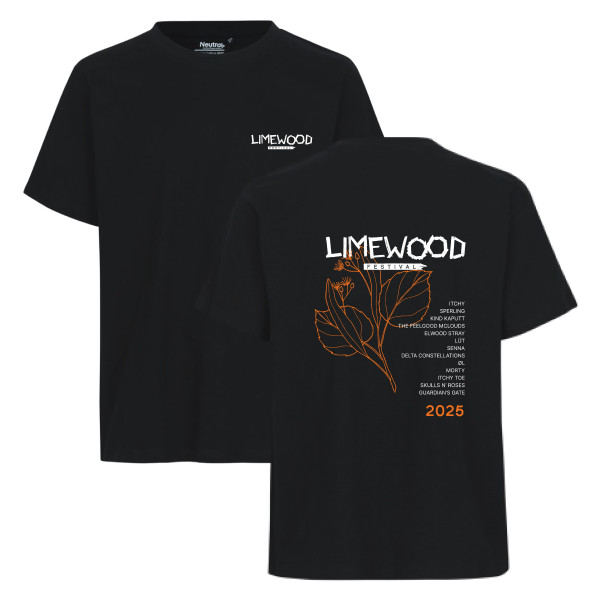 Limewood Festival 2025 - Festival Lineup Shirt schwarz