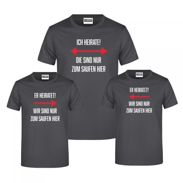 JGA T-Shirt Herren "Ich heirate, die saufen"
