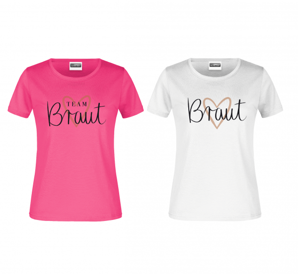 T-Shirt JGA "Team Braut Herz"