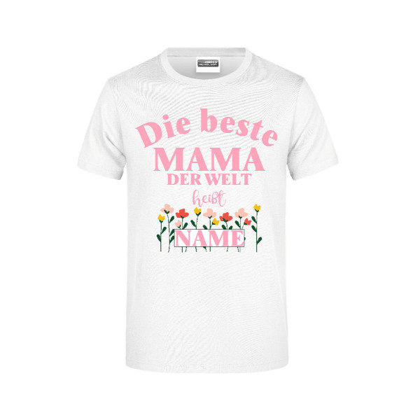 Muttertag T-Shirt personalisierbar "Die beste Mama der Welt heißt..."