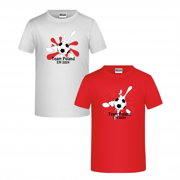 Kinder T-Shirt EM 2024 Polen Klecks