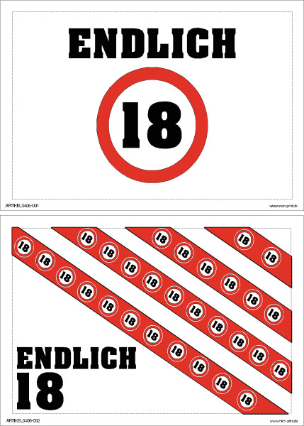 Flaschensticker "Endlich 18"