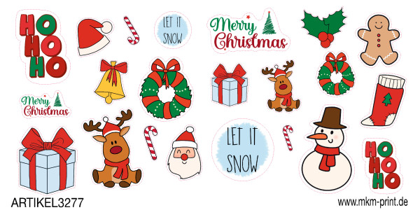 66 Stk. Weihnachtssticker