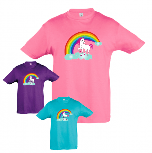 T-Shirt Kinder "Einhorn mit Regenbogen"
